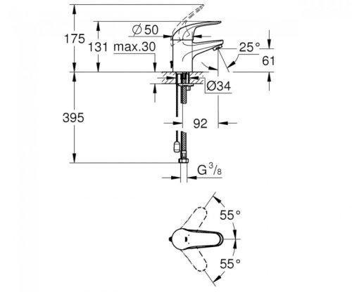 Змішувач для умивальника Grohe Euroeco 32881000