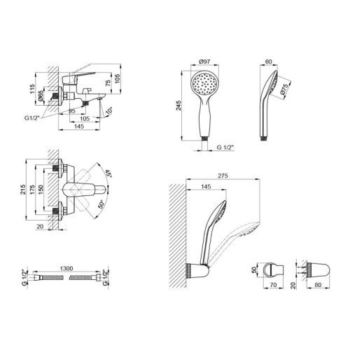 Змішувач для ванни Qtap Ortiz CRM 006