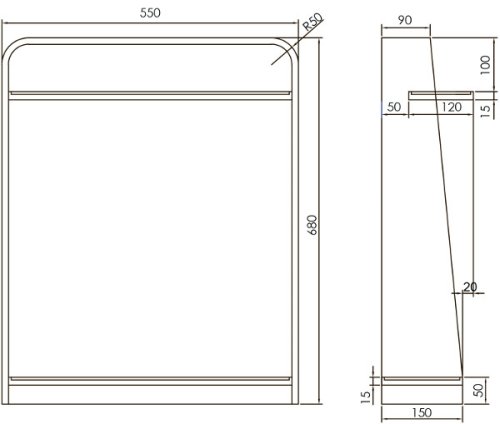 Підлогова полиця-рушникотримач VOLLE Solid surface 18-40-128
