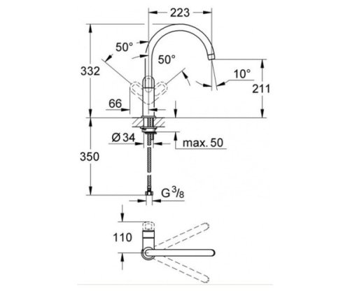 Кухонна мийка Grohe Sink K500 31588SD0 зі змішувачем GROHE BauLoop 31368000