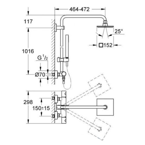Душова система Grohe Euphoria Cube 27932000 + набір аксесуарів Grohe Essentials 40775001