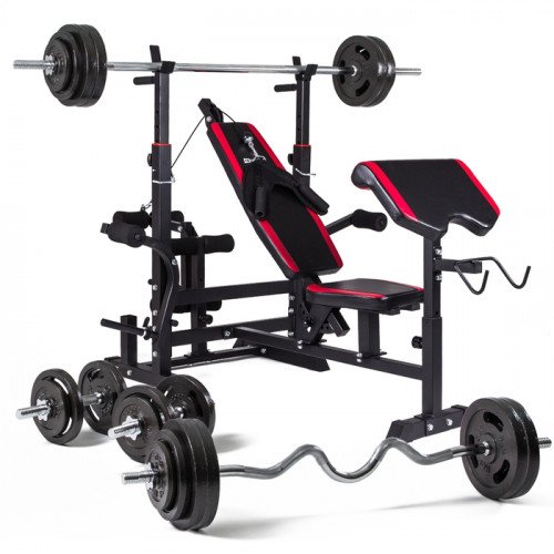 Набір Hop-Sport Strong 157 кг з лавкою HS-1075 + пульт (парта)