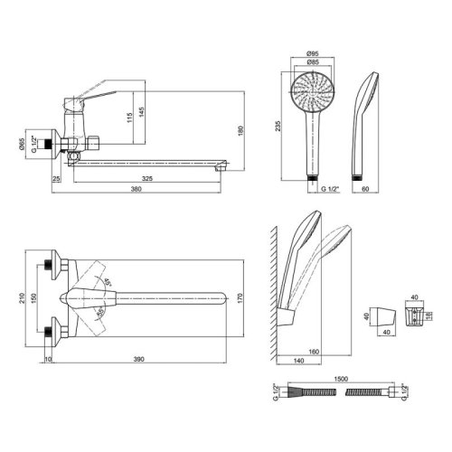 Смеситель для ванны Lidz (CRM)-20 38 005 10 New
