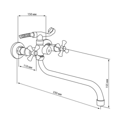 Смеситель для ванны Lidz (CRM)-30 21 140 01