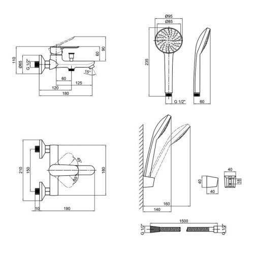 Смеситель для ванны Lidz (CRM)-15 36 006 01