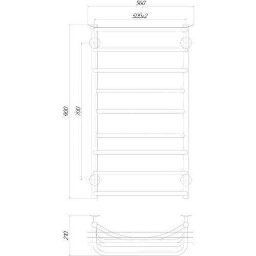 Полотенцесушитель электрический Lidz Yunost (CRM) P9 500x900 RE