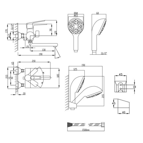 Смеситель для ванны Lidz (CRM) 18 47 005 08