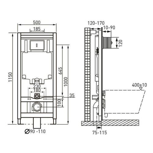Унитаз с инсталляцией VOLLE Altea Rimless 13-64-267+201010+221515