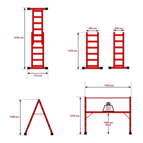 Лестница-помост INTERTOOL LT-0027