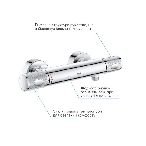 Смеситель для душа Grohe Grohtherm 1000 Performance с душевым гарнитуром Grohe Rainshower Smartactive 150