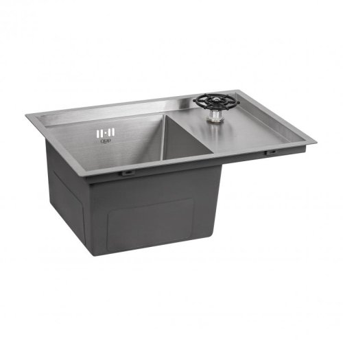 Кухонная мойка с крышкой и омывателем Qtap DC5638 Satin 3.0/1.2 мм (QTDC56383012)