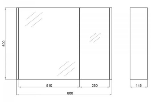 Зеркальный шкаф подвесной Qtap Scorpio QT1477ZP801W