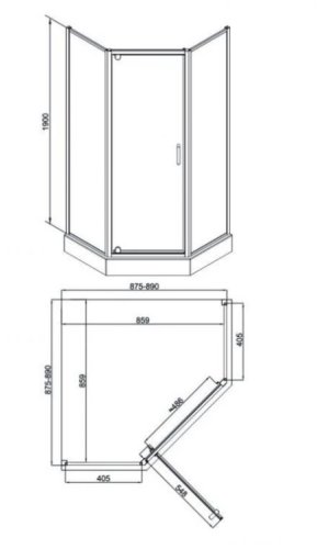 Душевая кабина Qtap Leo CRM10995-AC6 Clear с линейным трапом Dry FC304-800