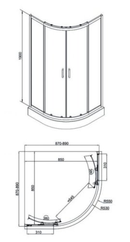 Душевая кабина Qtap Taurus CRM1099AC6 Clear с линейным трапом Dry FC304-800