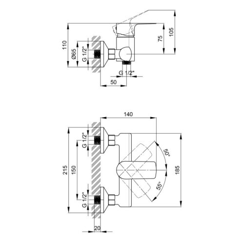 Смеситель для душа Qtap Svitava 4011107C