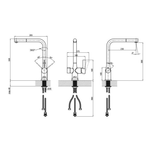 Смеситель для кухни с фильтром Qtap Kuchyne 92107FC