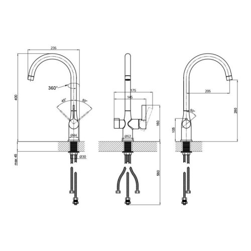 Смеситель для кухни с фильтром Qtap Kuchyne 92107UC