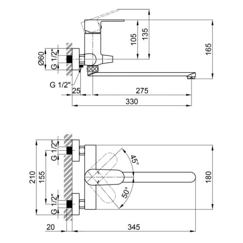 Смеситель для ванны Qtap Vranov 3218104GC