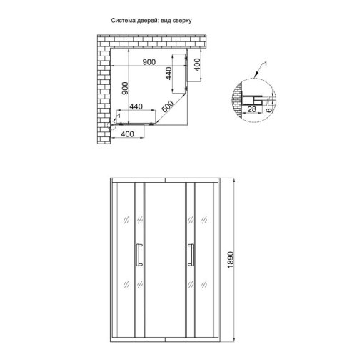 Душова кабіна Q-tap Taurus WHI1099SC6 Clear (TAUWHI1099SC6)