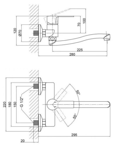 Смеситель для кухни Qtap Alza 9751104UC