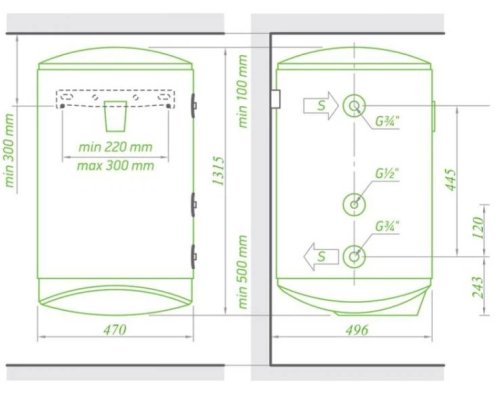 Комбинированный водонагреватель Tesy Modeco 150 л, сухой ТЭН 2х1,2 кВт (GCV11SLO1504724DC21TS2RCP) 304328