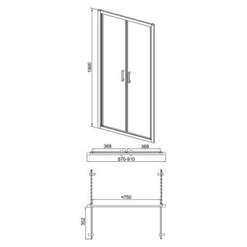 Душові двері в нішу Q-tap Gemini CRM209.C6 (GEMCRM209C6)