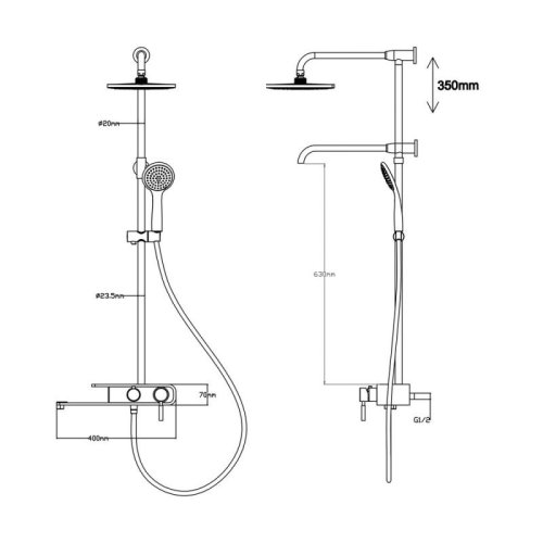 Душевая панель Q-TAP Shower Panel QT BLA-1110