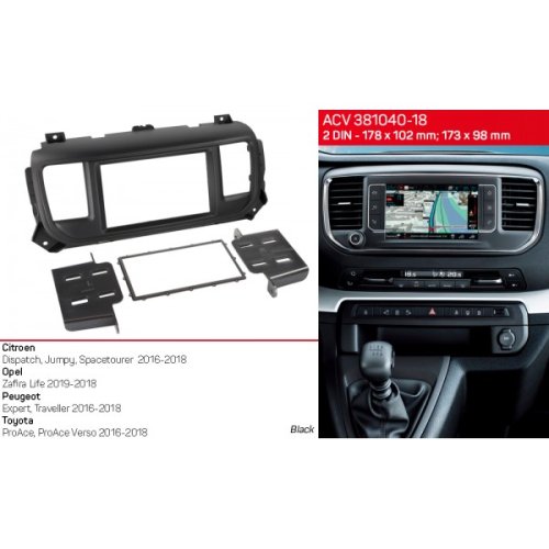 Рамка перехідна ACV 381040-18 Citroen, Opel, Peugeot, Toyota
