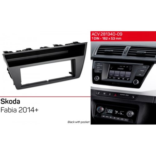 Рамка переходная ACV 281340-09 Skoda Fabia 2014+