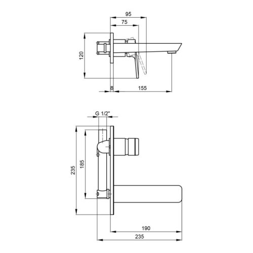 Смеситель скрытого монтажа Qtap Namesti 1125102C