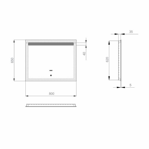 Дзеркало SANWERK Lava DeLuxe 80x65 LED 2835 W-W