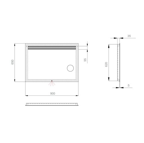 Дзеркало SANWERK Lava Della 90x65 LED 2835IR W-0-S