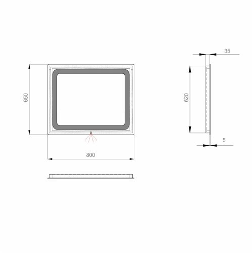 Дзеркало SANWERK Lava Hella 80x65 LED 2835IR W