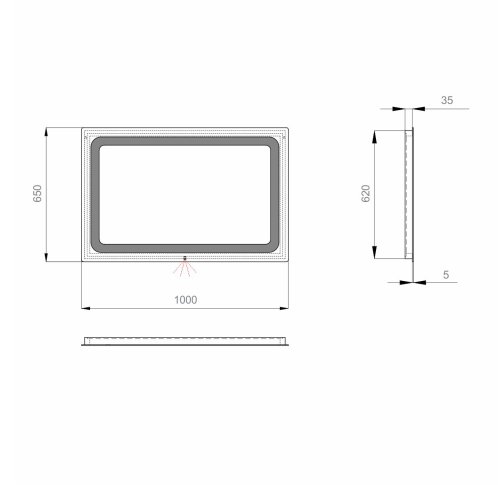 Дзеркало SANWERK Lava Hella 100x65 LED 2835IR W