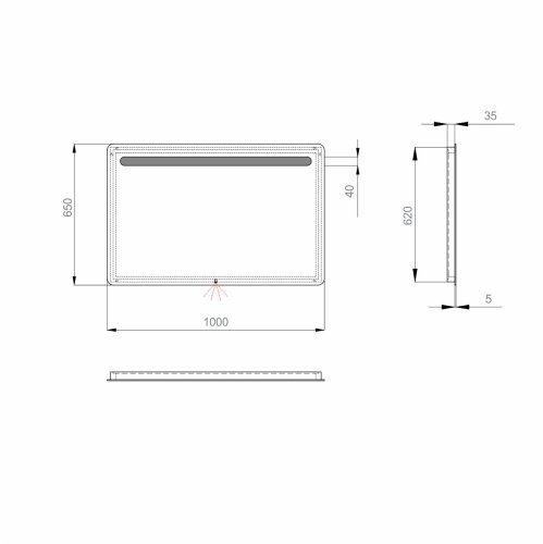 Дзеркало SANWERK Lava Calipso 100x65 LED 2835IR W