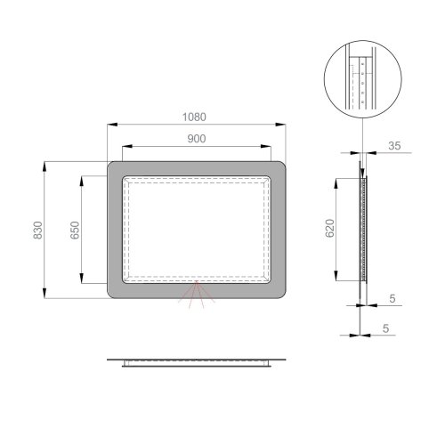 Дзеркало SANWERK Ultra Cosmo White 108x83 LED 2835IR W