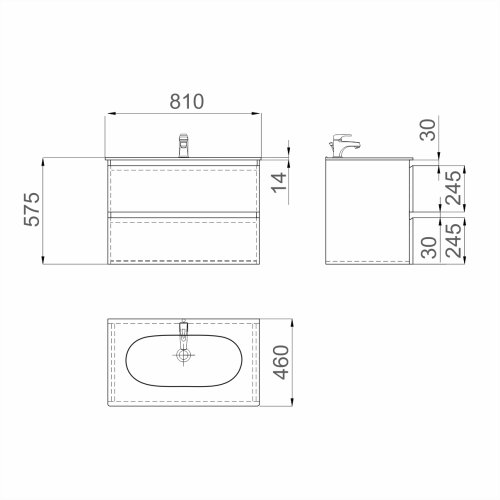 Тумба с умывальником SANWERK Foreva Air 81 Белый Клеа 2F