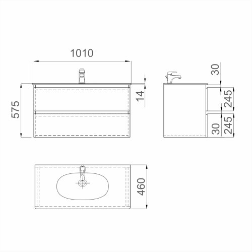 Тумба з умивальником SANWERK Foreva Air 101 Білий Клеа 2F