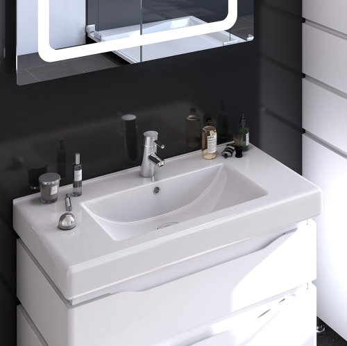 Тумба с умывальником SANWERK Alessa 100 Белый Принц 2F