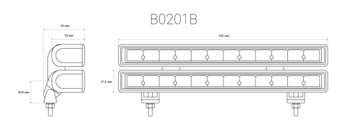 Светодиодная фара Prolumen B0201B 2х36W