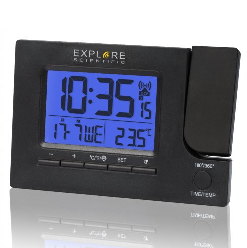 Часы проекционные Explore Scientific Slim Projection RC Dual Alarm Black (RDP1003CM3LC2)