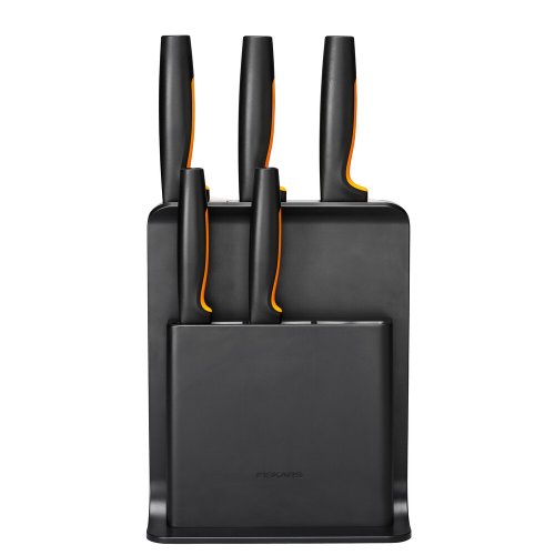 Набор ножей с черной подставкой Fiskars FF, 5 шт.