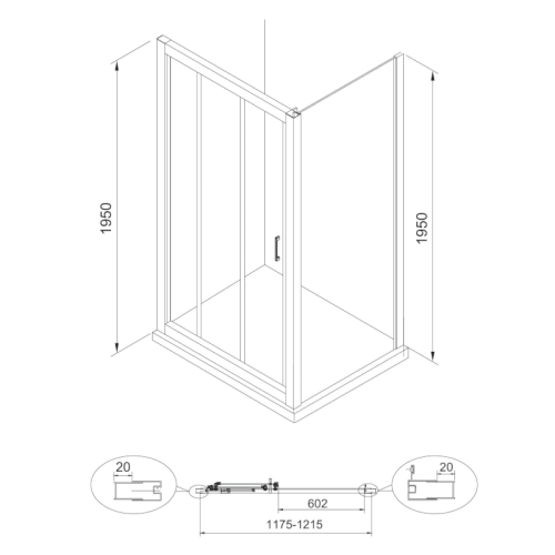 Душевые двери Eger Lexo 120 599-812/1