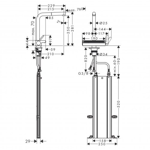 Смеситель для кухни Hansgrohe Aquno Select M81 73830800