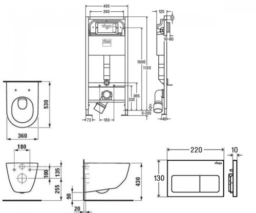 Унитаз + инсталляция LAUFEN PRO H8619570000001+771973+678630+773717