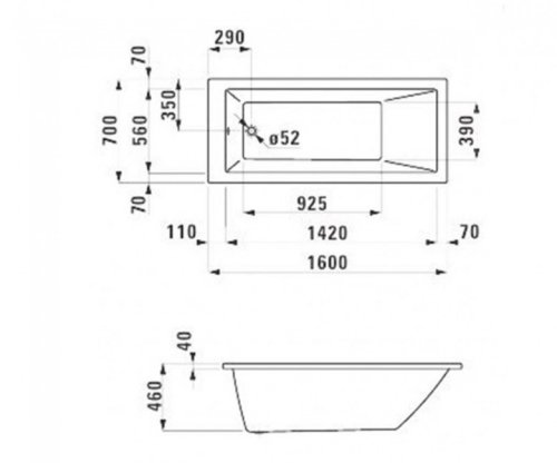 Ванна LAUFEN PRO 160х70 H2339500000001