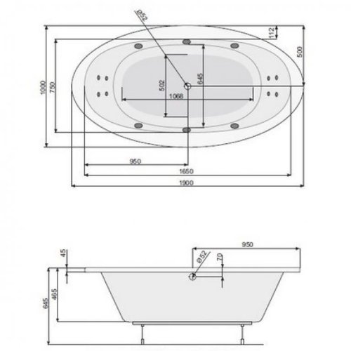 Ванна POOL SPA Aura 190x100+рама PWR7810ZS000000