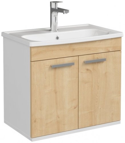 Комплект меблів RJ First 60 з тумбою й умивальником + дзеркало 54х50 білий/дуб RJ20600OK