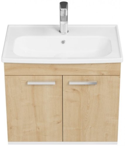 Комплект меблів RJ First 60 з тумбою й умивальником + дзеркало 54х50 білий/дуб RJ20600OK