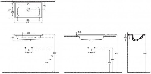 Комплект меблів RJ First 60 з тумбою й умивальником + дзеркало 54х50 білий/дуб RJ20600OK